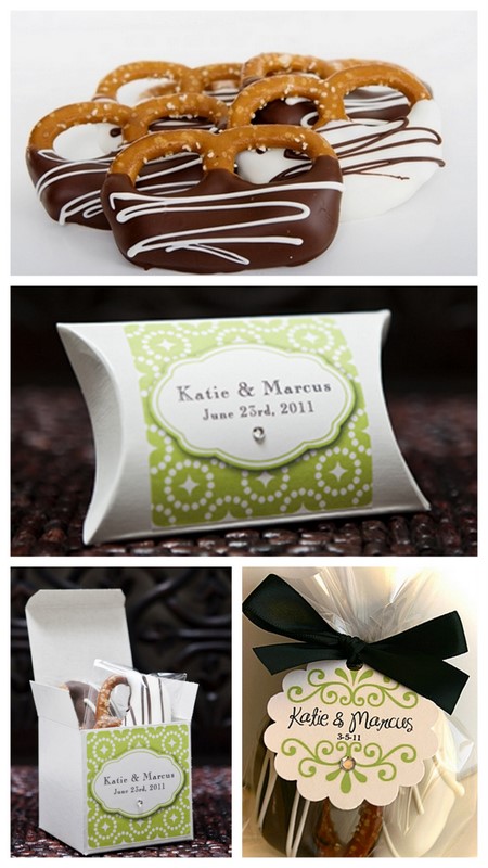 Pretzel Knot Favors-Wedding and Party Favors, Caramel Apple Favors, Caramel Pretzel Favors, Caramel Marshmallows, Custom Gift Tags, Gourmet Wedding Gifts, Bride and Groom Caramel Apples, Bridal Shower Favors, Baby Shower Favors