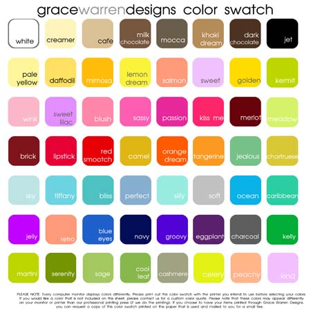 Favor Box/Tag Color Pallette-